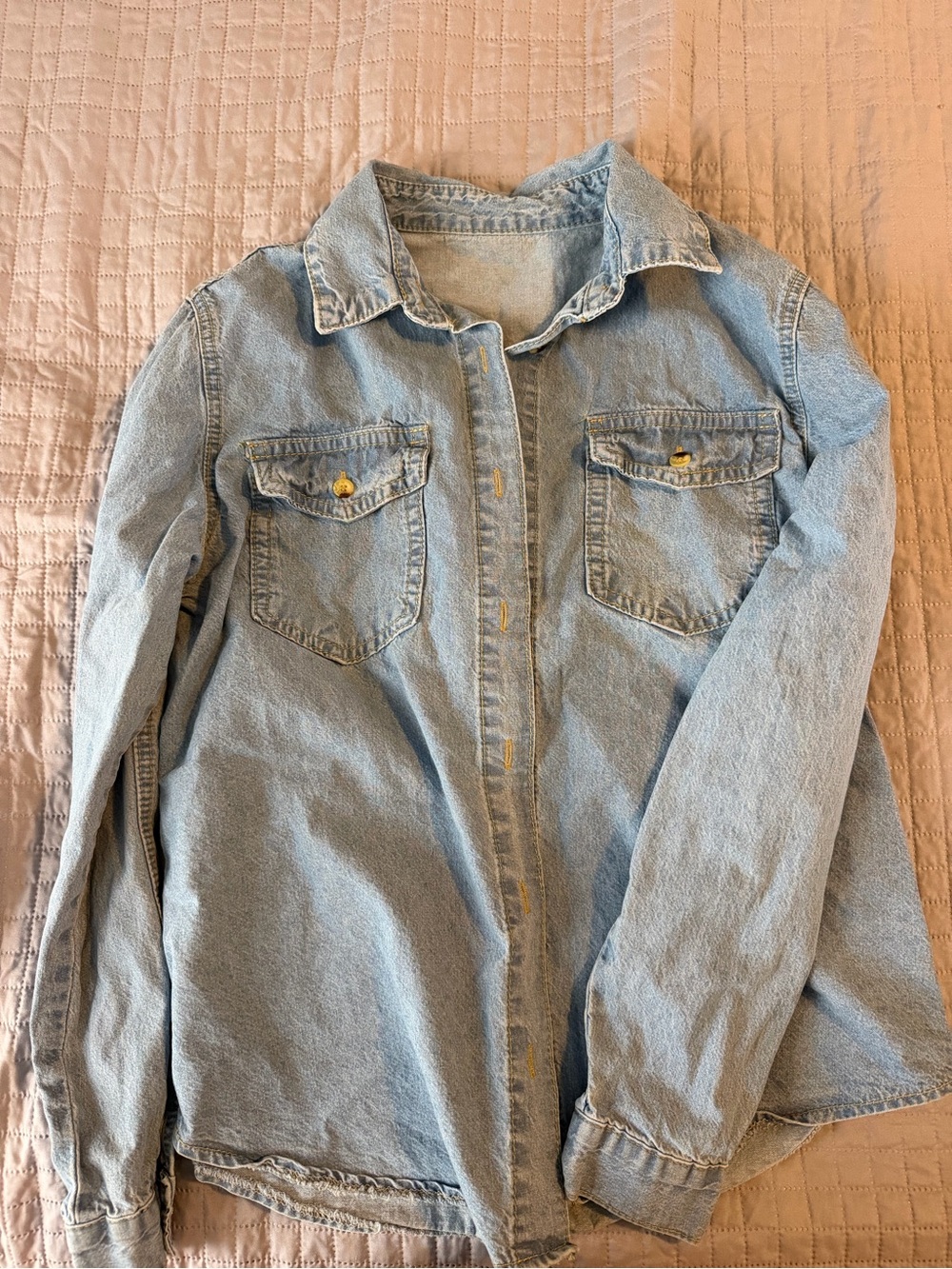 Light Blue Denim Button-Down Shirt